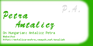 petra antalicz business card